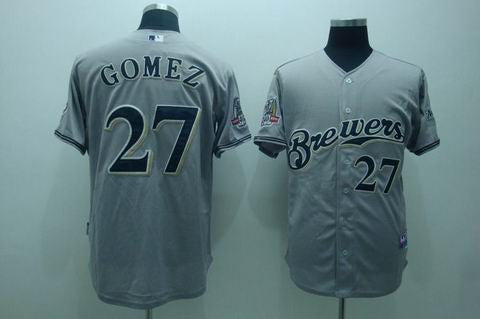 Gomez Milwaukee Brewers grey jersey