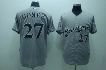 Gomez Milwaukee Brewers grey jersey