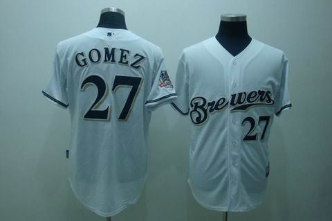 Gomez Milwaukee Brewers white jersey