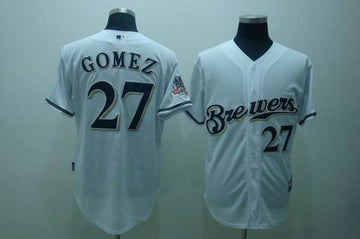 Gomez Milwaukee Brewers white jersey