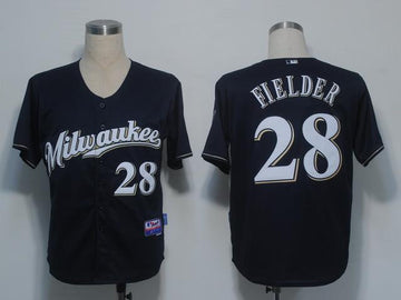 Fielder Milwaukee Brewers blue jersey