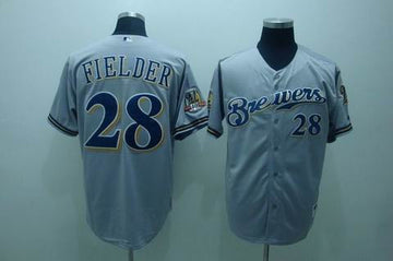 Prince Fielder Milwaukee Brewers grey jersey