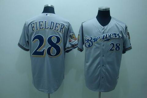 Prince Fielder Milwaukee Brewers grey jersey