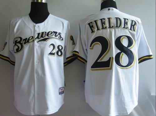 Prince Fielder Milwaukee Brewers white jersey