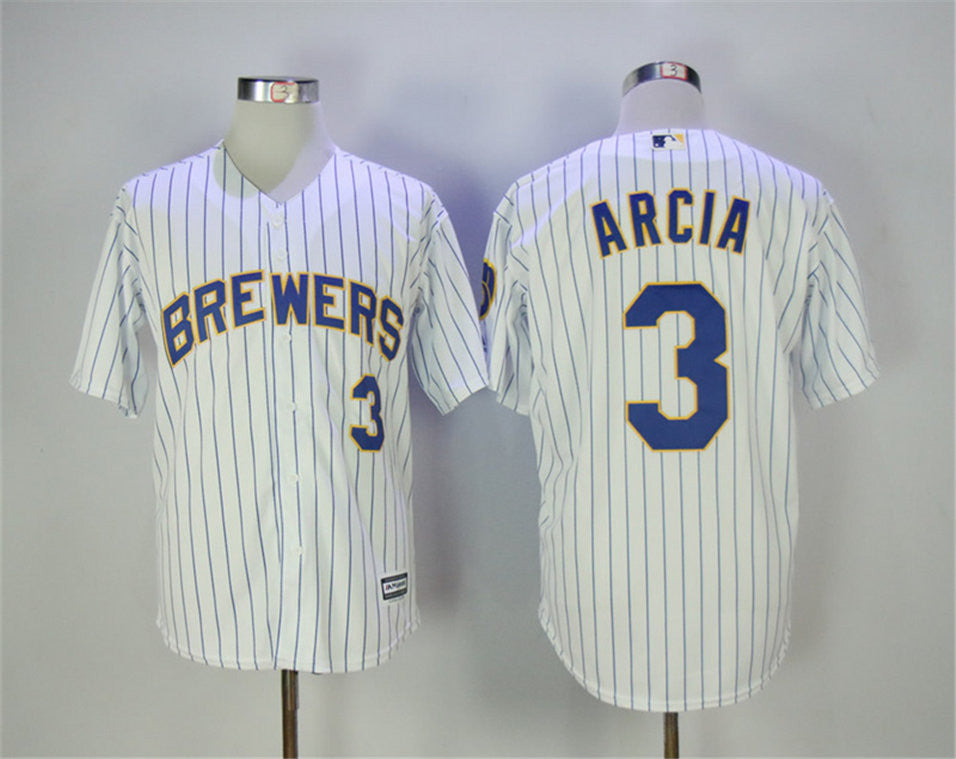 Orlando Arcia Milwaukee Brewers white jersey