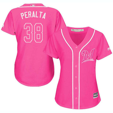 Wily Peralta Milwaukee Brewers pink jersey