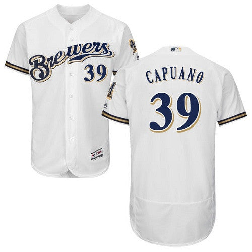 Chris Capuano Milwaukee Brewers white jersey