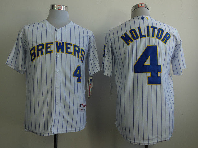 Molitor White Milwaukee Brewers blue jersey