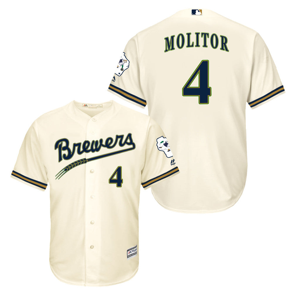 Paul Molitor Milwaukee Brewers cream jersey