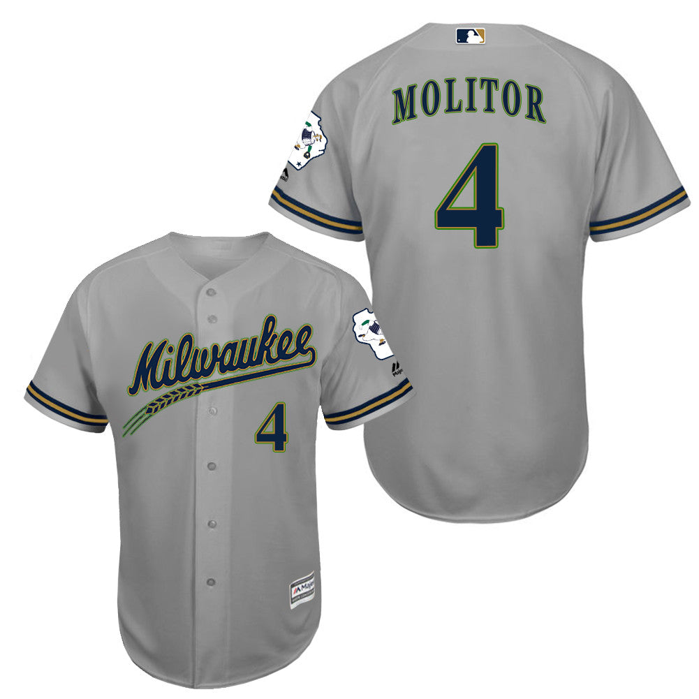 Paul Molitor Milwaukee Brewers grey jersey