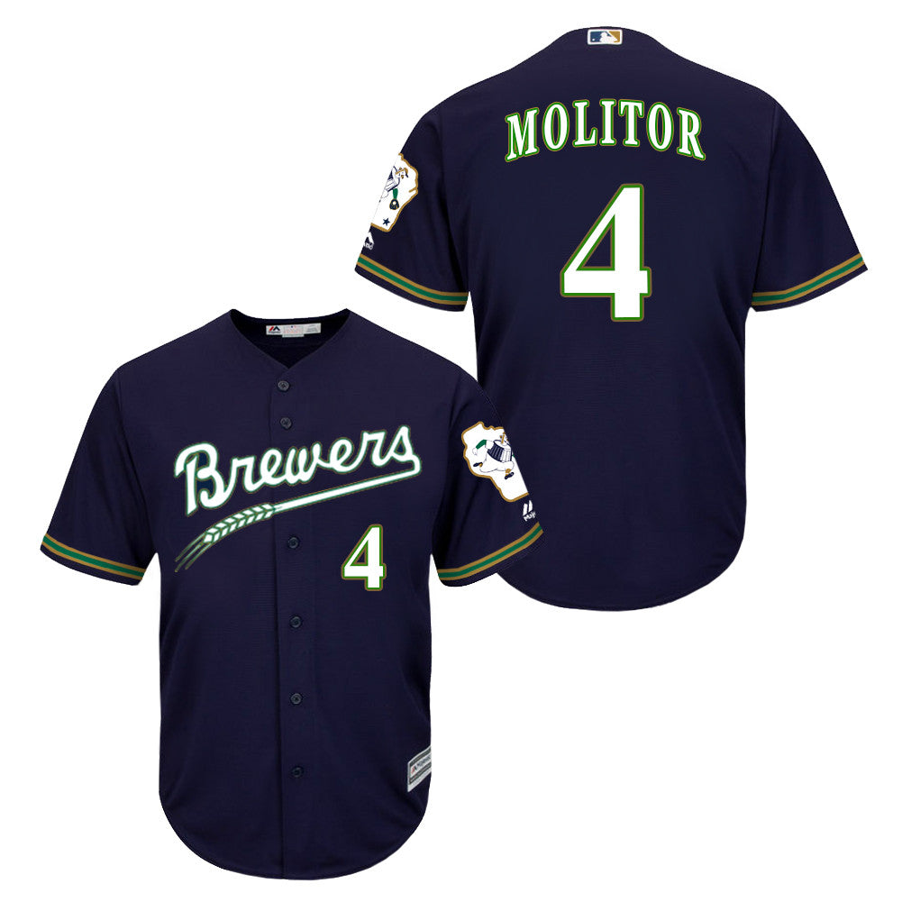 Paul Molitor Milwaukee Brewers navy jersey