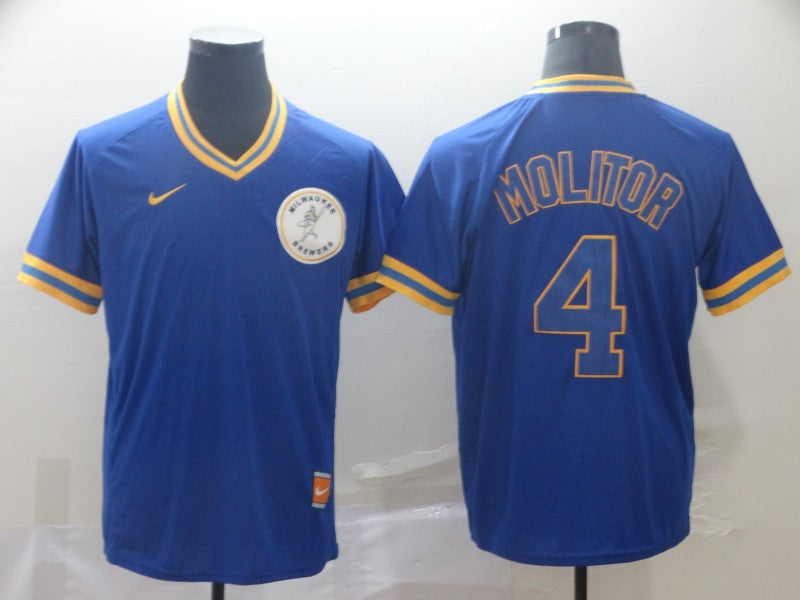 Paul Molitor Milwaukee Brewers royal Throwback jersey