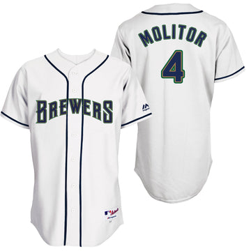 Paul Molitor Milwaukee Brewers white Throwback jersey