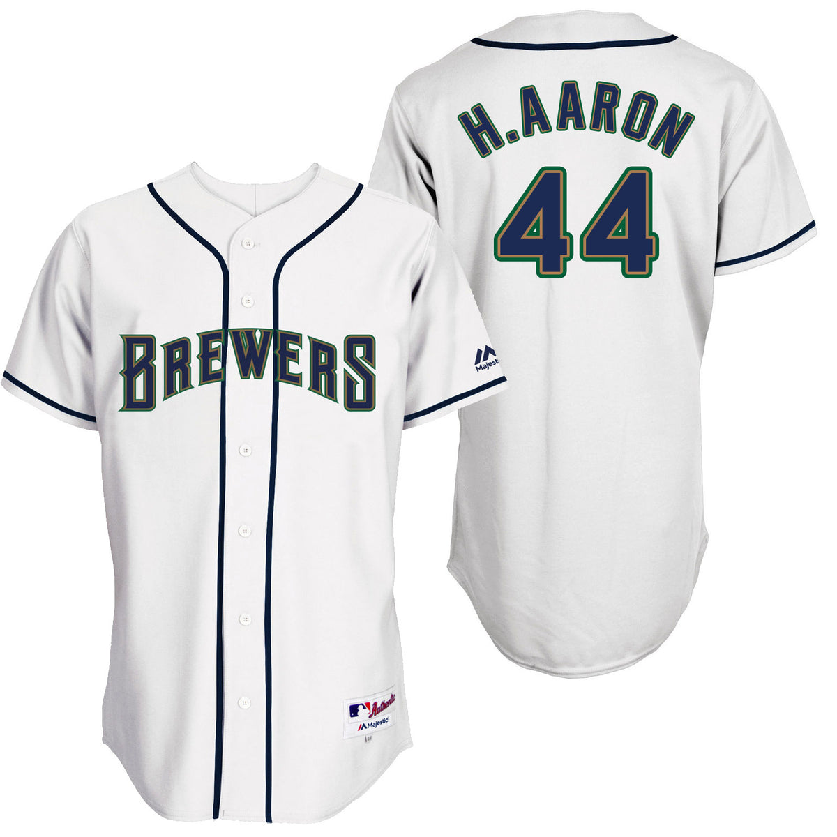 Hank Aaron Milwaukee Brewers white Throwback jersey