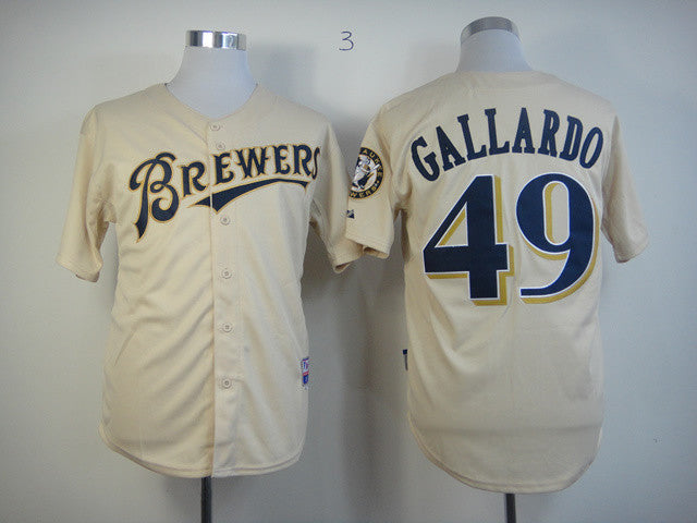 Gallardo Milwaukee Brewers cream jersey