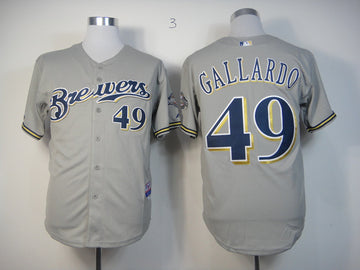 Gallardo Milwaukee Brewers grey jersey