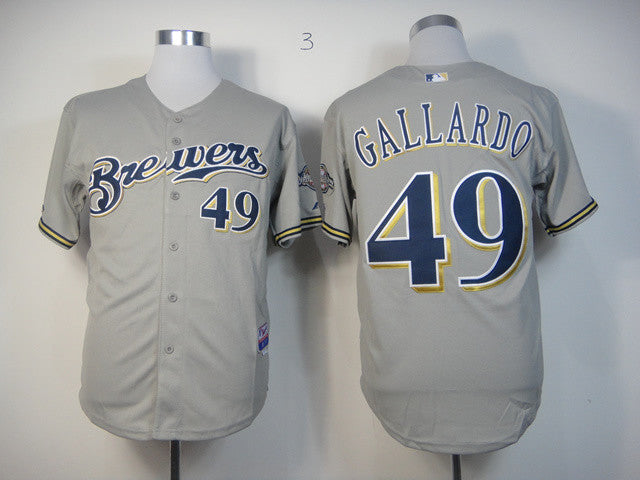Gallardo Milwaukee Brewers grey jersey
