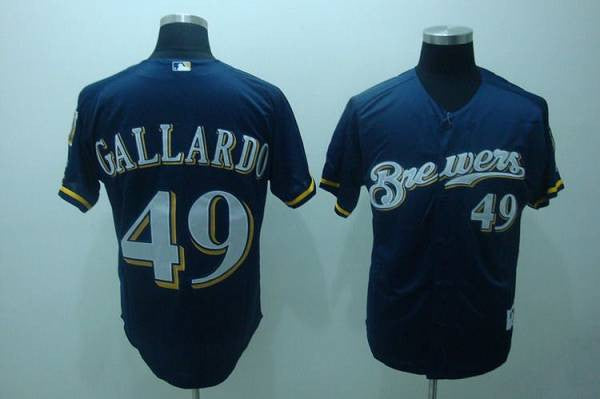 Yovani Gallardo Milwaukee Brewers blue jersey