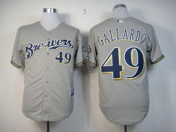 Yovani Gallardo Milwaukee Brewers grey jersey