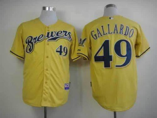 Yovani Gallardo Milwaukee Brewers yellow Alternate jersey