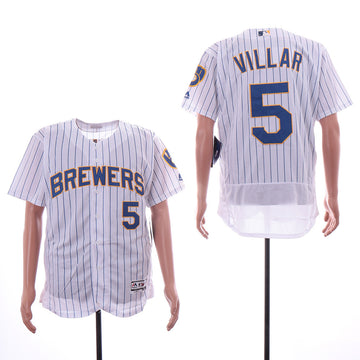 Jonathan Villar Milwaukee Brewers white jersey