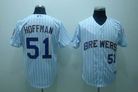 Hoffman White Milwaukee Brewers blue jersey