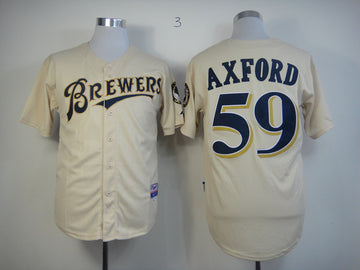 Axford Milwaukee Brewers cream jersey