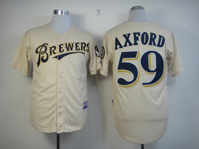 Axford Milwaukee Brewers cream jersey