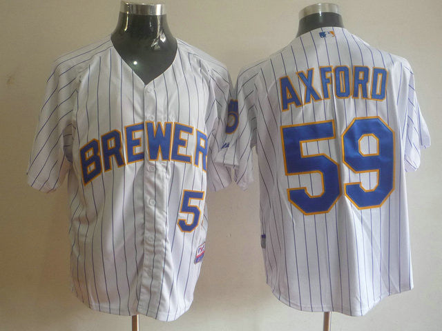 Axford White Milwaukee Brewers blue jersey