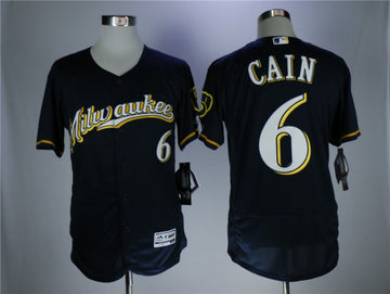 Lorenzo Cain Milwaukee Brewers navy jersey