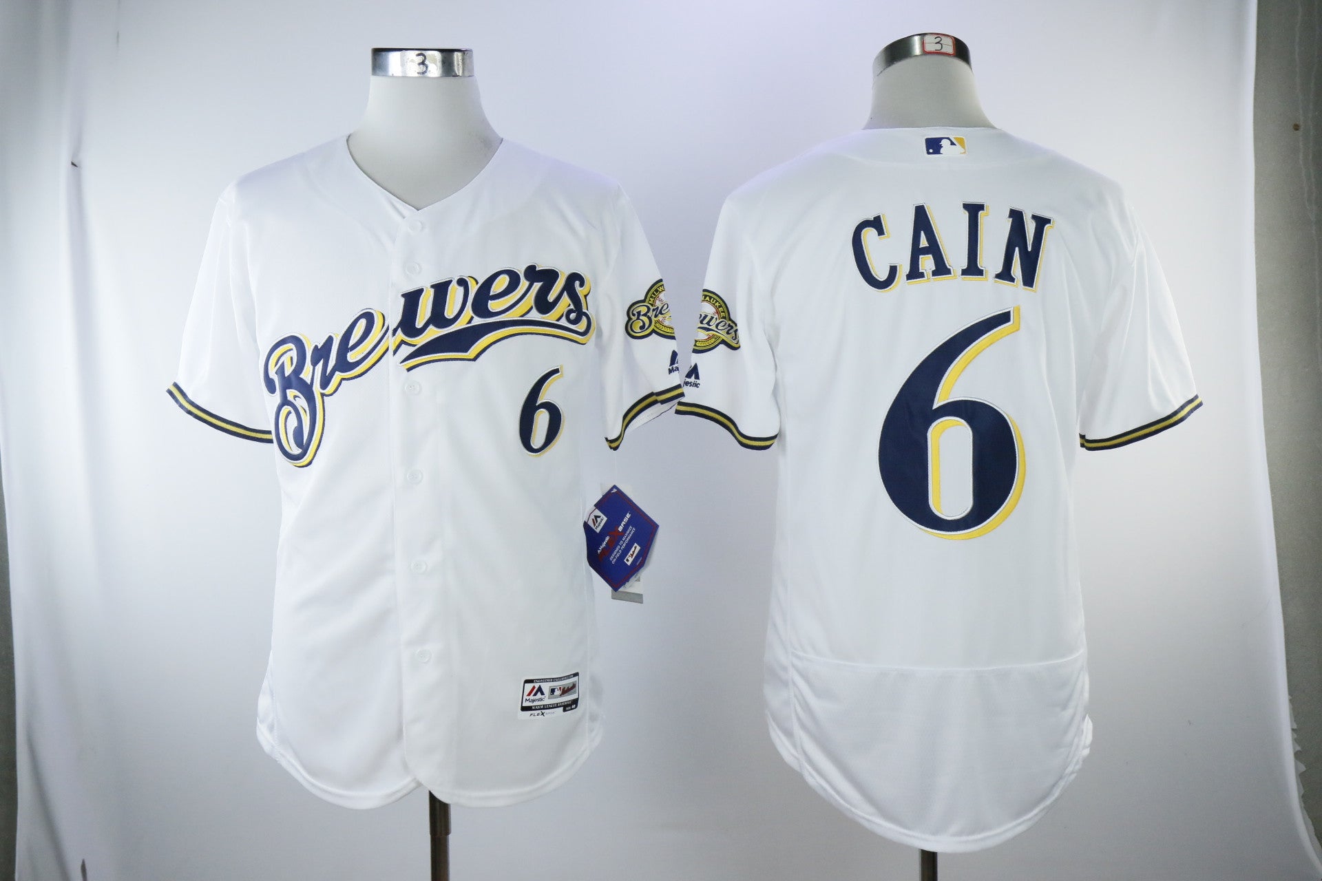 Lorenzo Cain Milwaukee Brewers white jersey