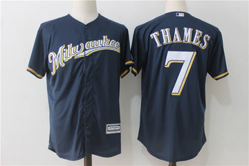 Eric Thames Milwaukee Brewers navy jersey