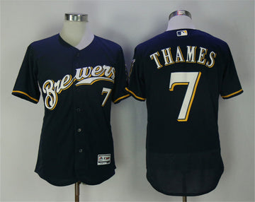 Eric Thames Milwaukee Brewers navy jersey