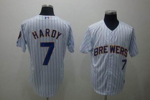 Hardy White Milwaukee Brewers blue jersey