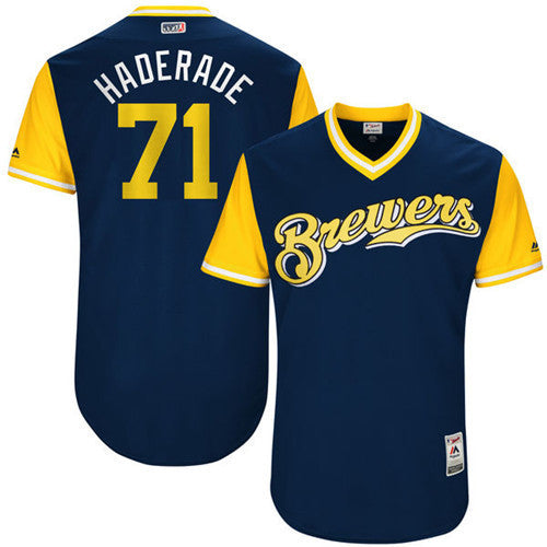 Josh Hader Haderade Majestic Milwaukee Brewers navy jersey