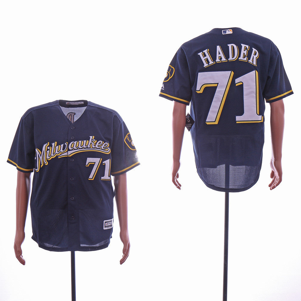 Josh Hader Milwaukee Brewers navy jersey