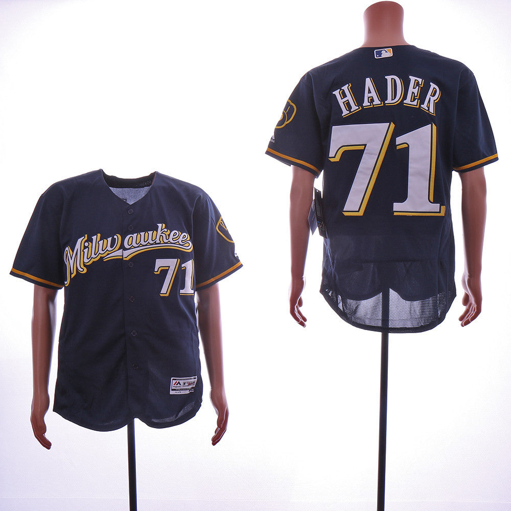 Josh Hader Milwaukee Brewers navy jersey