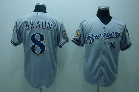 Braun Milwaukee Brewers grey jersey