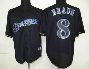 Braun Milwaukee Brewers black Fashion jersey