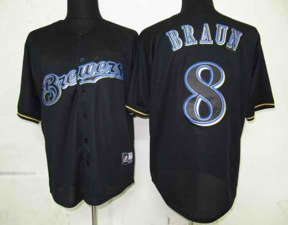 Braun Milwaukee Brewers black Fashion jersey