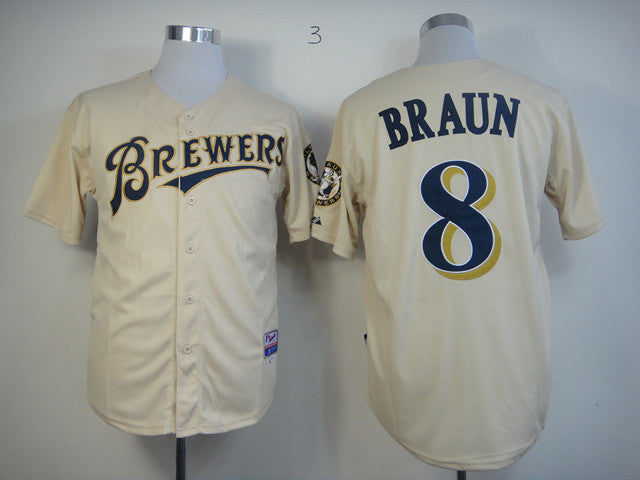 Braun Milwaukee Brewers cream jersey