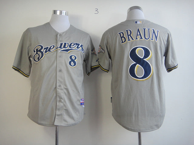Braun Milwaukee Brewers grey jersey