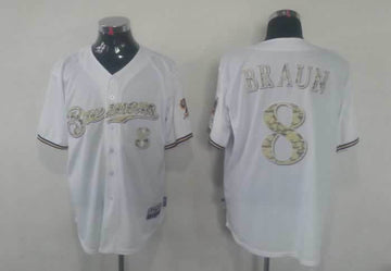 Braun White Milwaukee Brewers camo Camo jersey