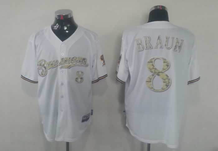 Braun White Milwaukee Brewers camo Camo jersey