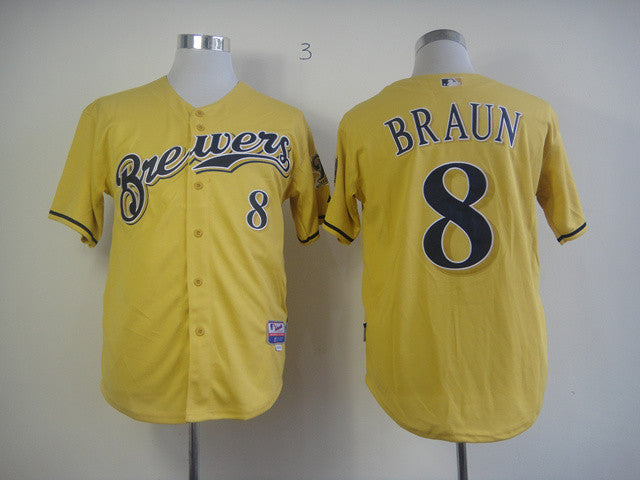 Braun Milwaukee Brewers yellow jersey