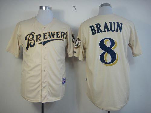 Ryan Braun Milwaukee Brewers cream jersey