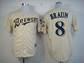 Ryan Braun Milwaukee Brewers cream jersey