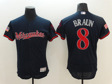 Ryan Braun Milwaukee Brewers navy Fashion jersey