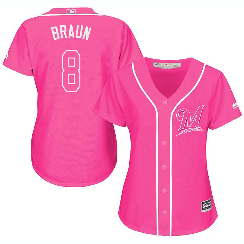 Ryan Braun Milwaukee Brewers pink jersey