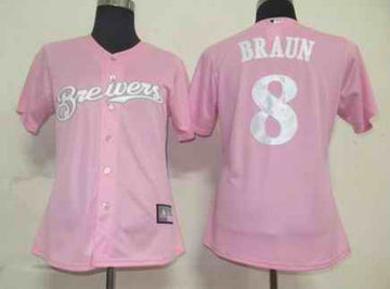 Ryan Braun Milwaukee Brewers pink jersey